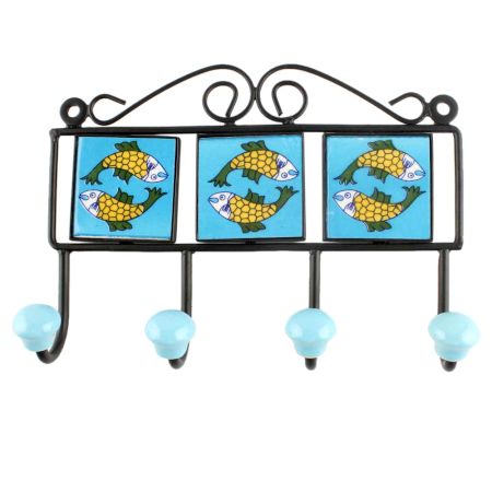 Yellow Fish Ceramic Tile Hook Online